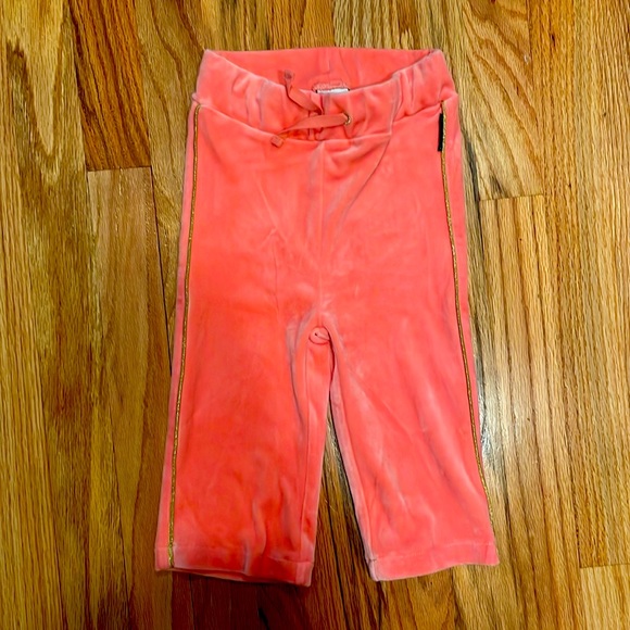 Polarn O. Pyret velour jump suit pink salmon color with gold accents - Picture 3 of 6